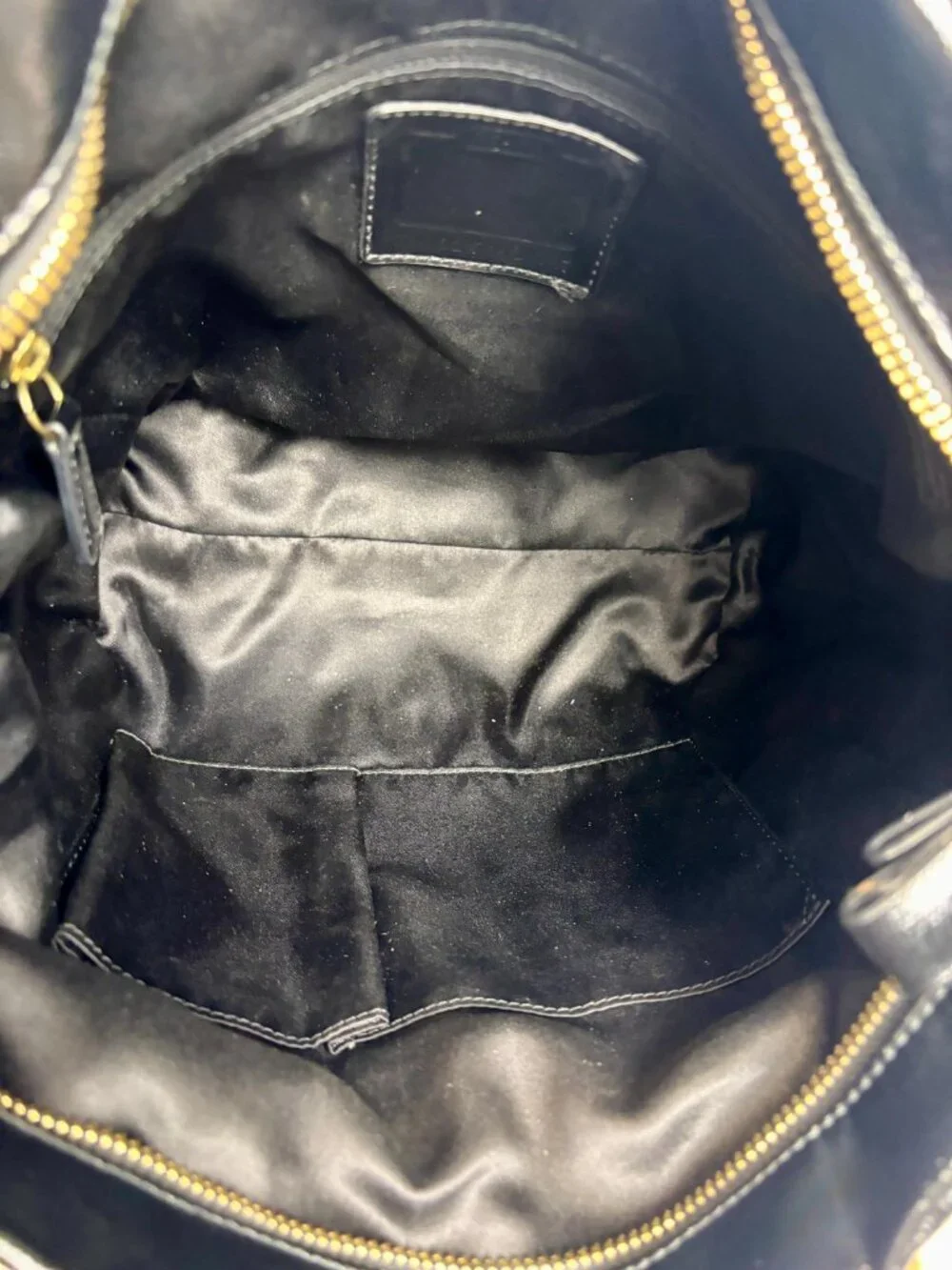 Coach Y2K Poppy Daisy Liquid Gloss Tote in Black Patent Leather with Scarf